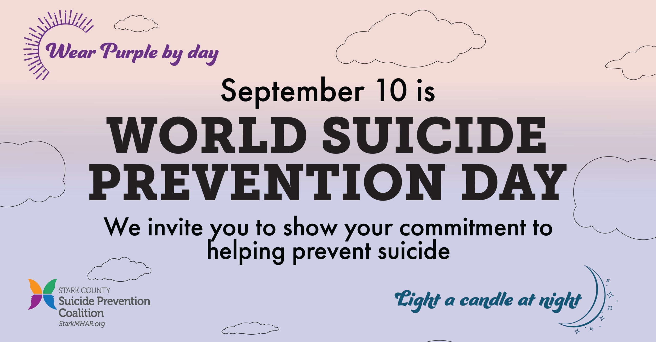 Banner saying that world Suicide Prevention Day is on September 10